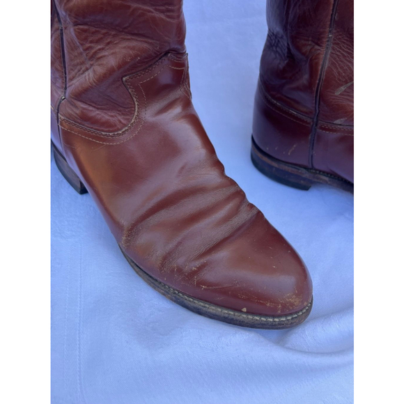 Unisex Justin Brown Western Cowboy Boots Size men’s size 7.5‎ made in USA - Picture 15 of 15